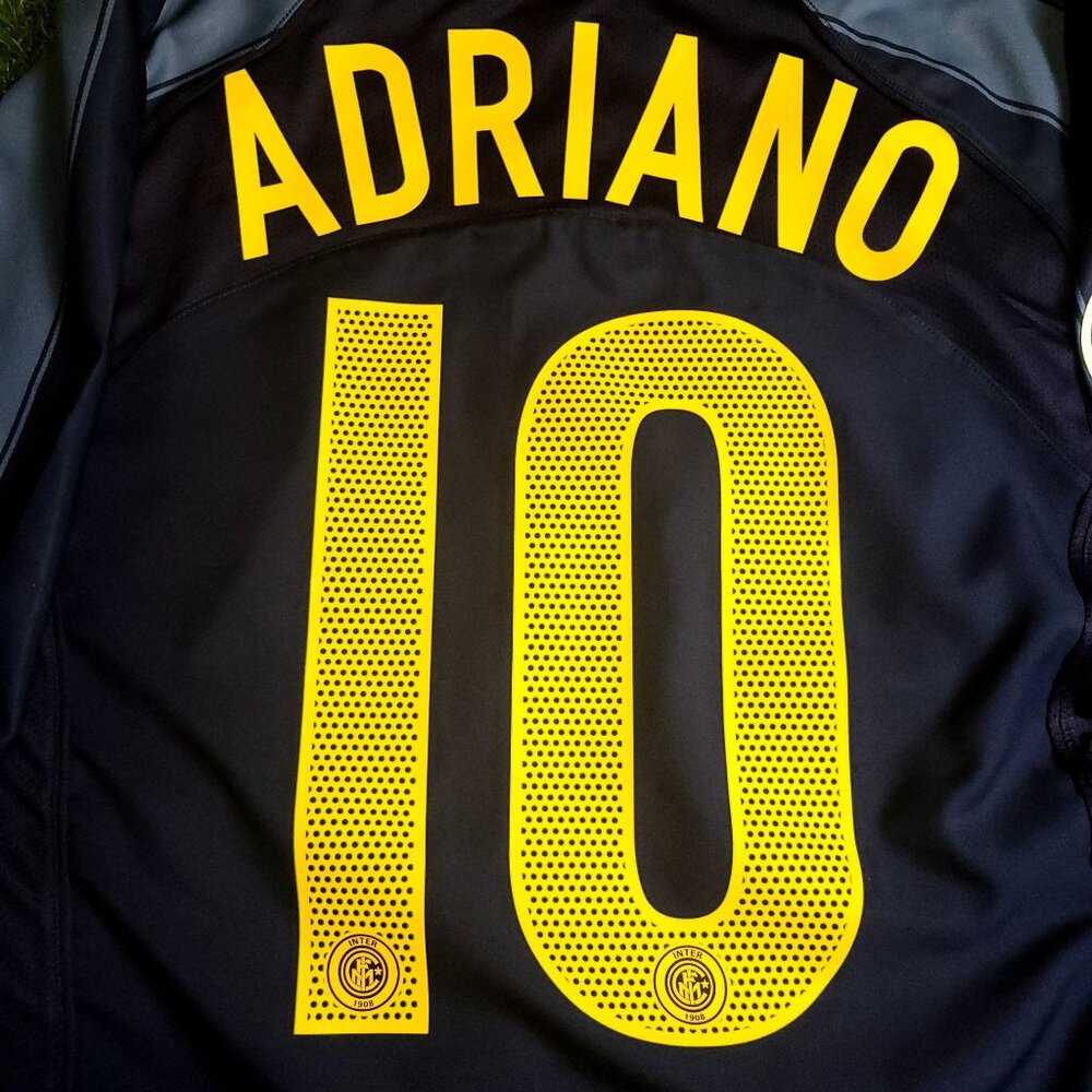 Adriano Inter Milan 2004 2005 2006 Third UEFA Soccer Jersey Shirt L - Picture 4 of 9